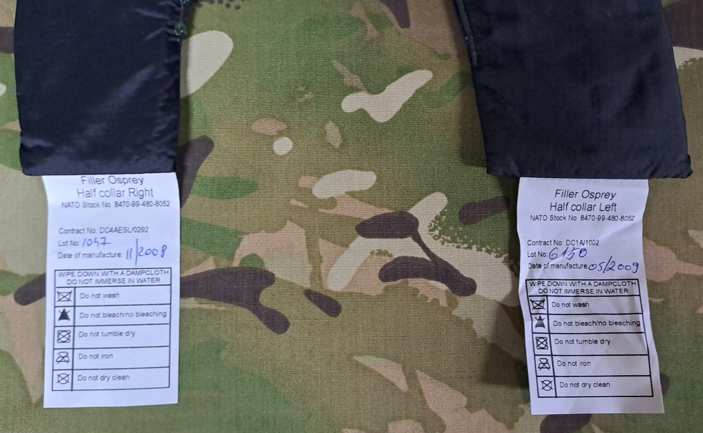 Genuine Army Military Surplus MK2 Osprey Half Collar Filler Plates Black Set