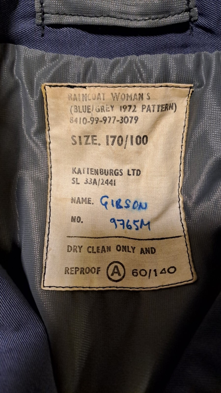 British Army Long Rain Coat Uniform RAF Royal Air Force Woman's - 170/100