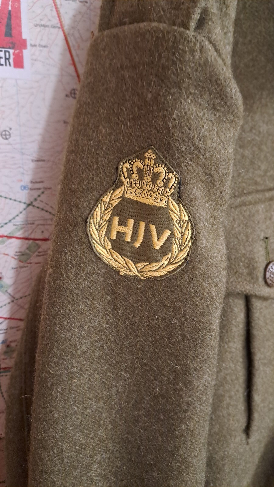 Rare WW2 Danish M/44 Pattern Battle Dress Uniform Wool Tunic Jacket -