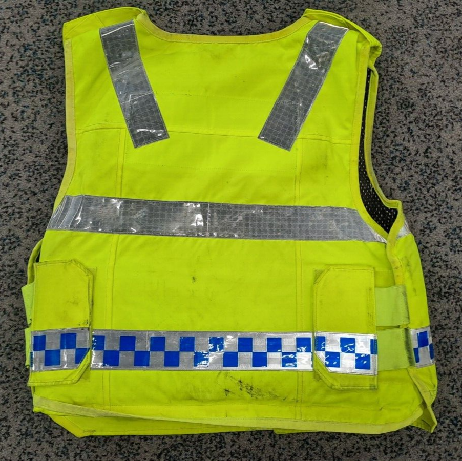 Genuine Ex Police Hawk Protection Body Armour Vest Ballistic Hi Viz - Medium