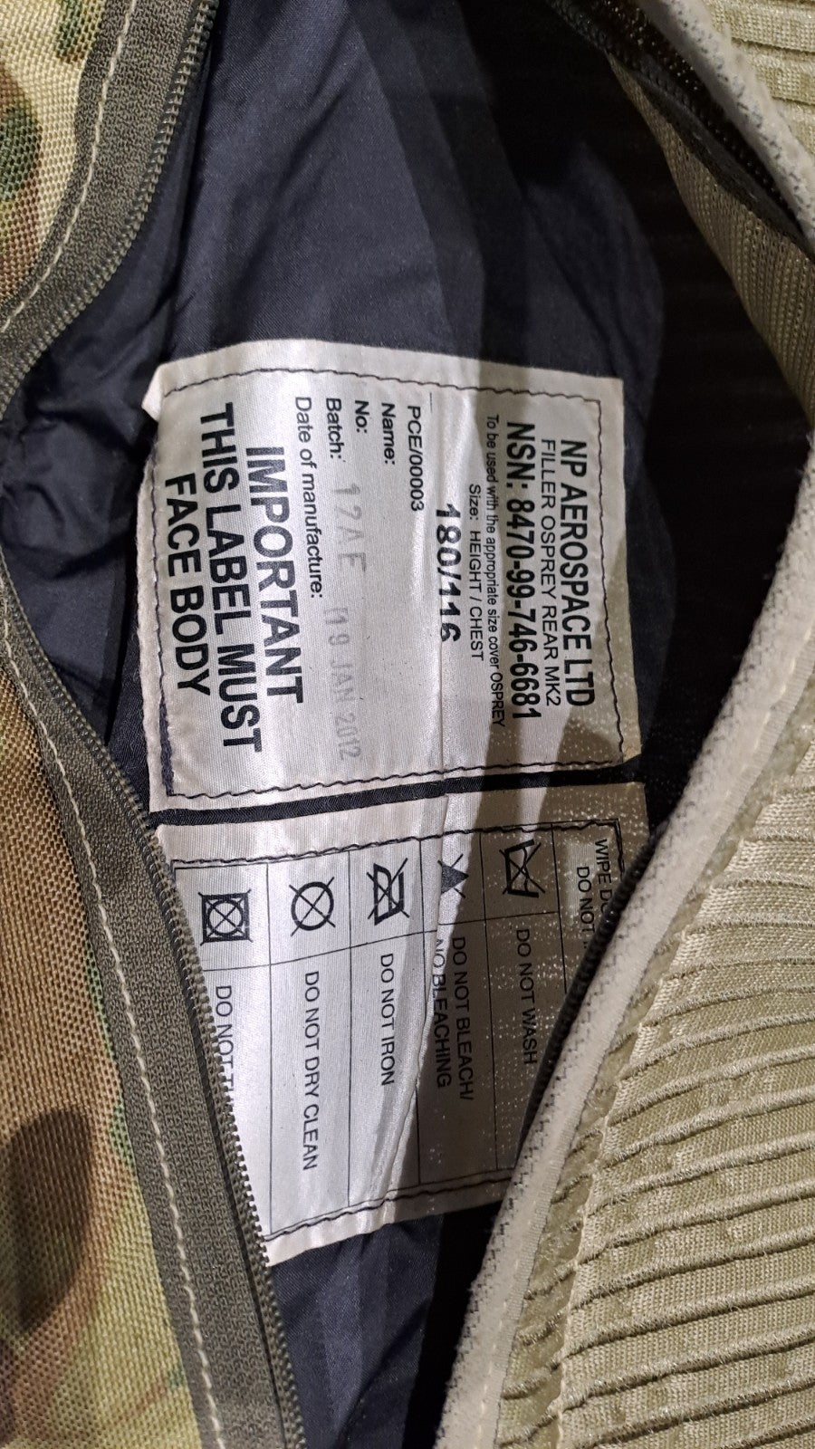 OSPREY VEST BODY ARMOUR SET WITH ACCESSORIES MTP MK4 BRITISH ARMY MILITARY SAS