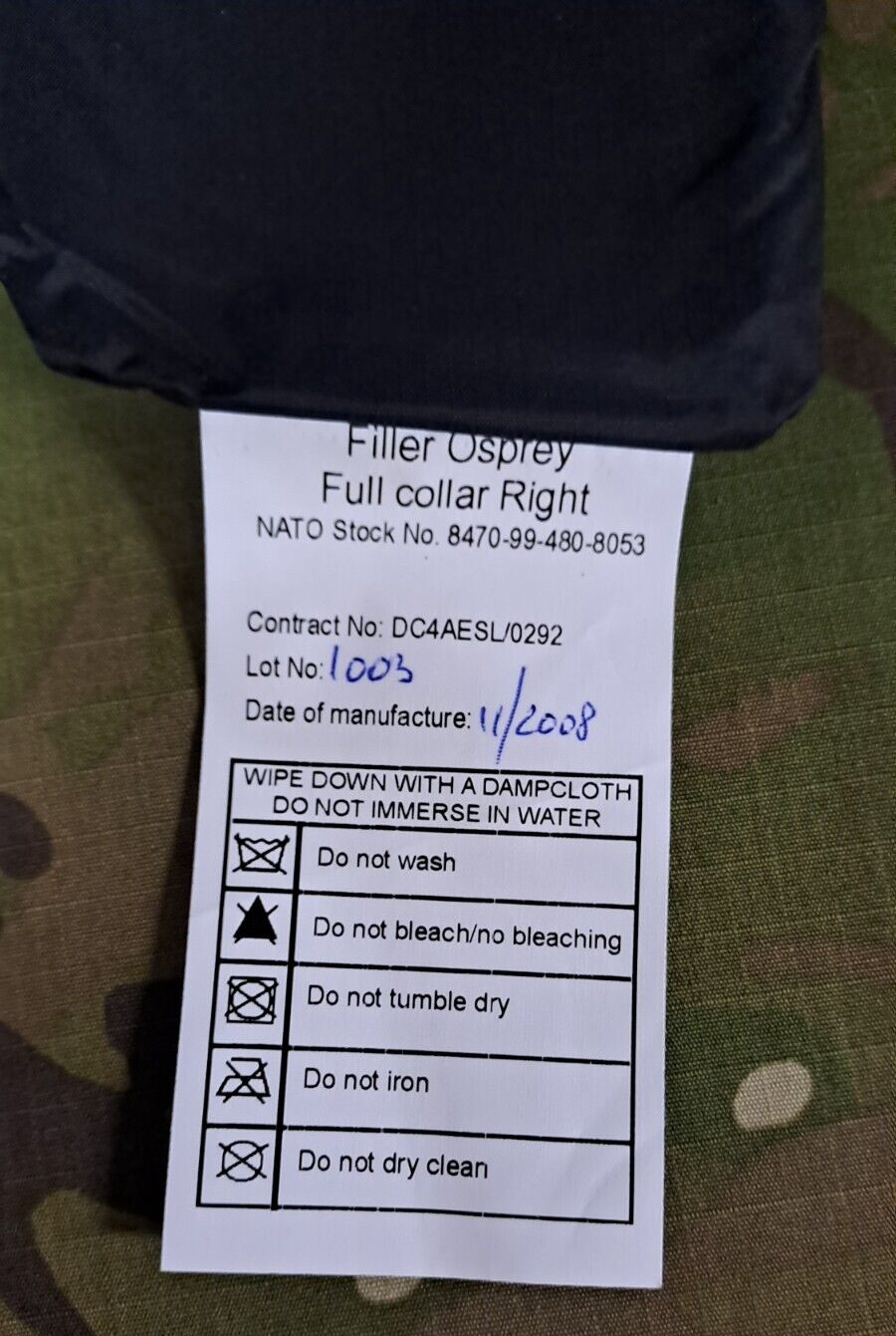Genuine Army Military Surplus MK2 Osprey Full Collar Filler Plates Black Set