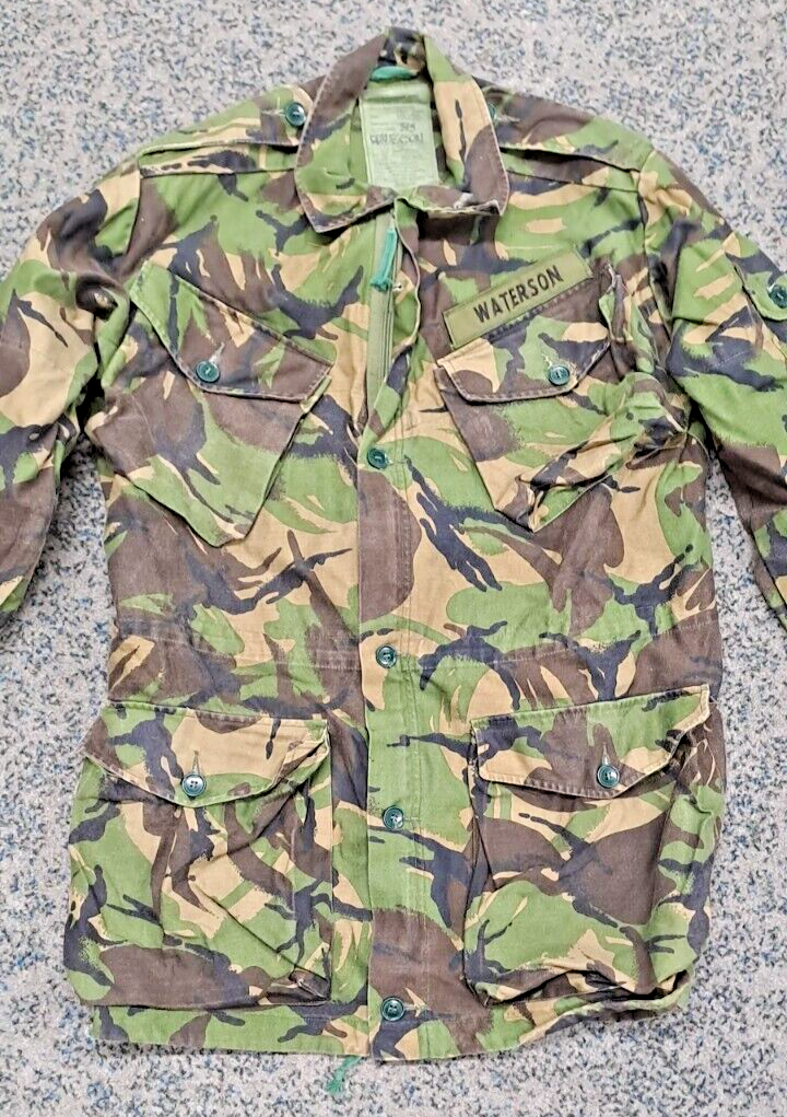 VINTAGE COLD WAR ERA BRITISH ARMY MILITARY DPM CAMO COMBAT SMOCK JACKET - 180/96