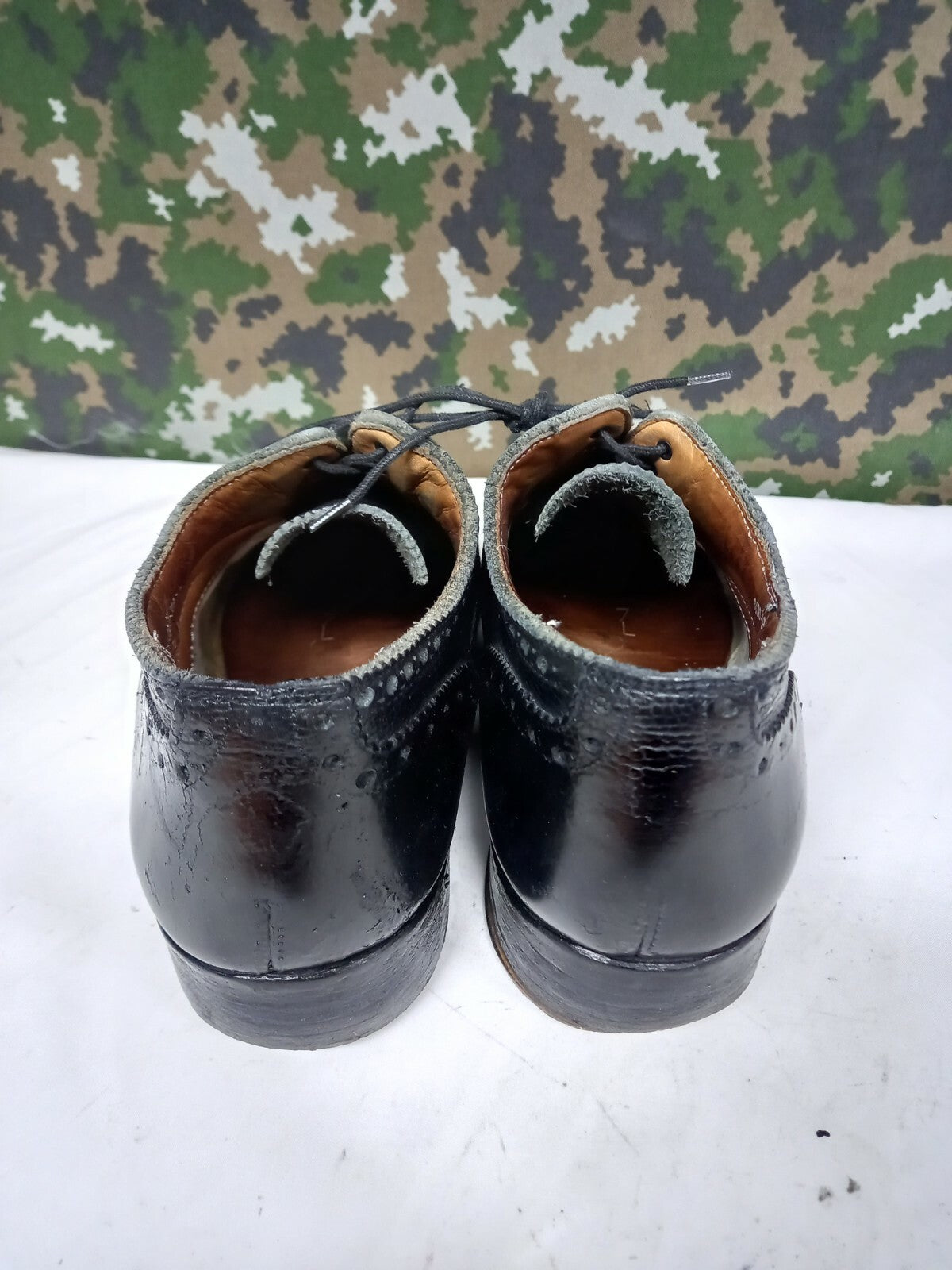 Vintage British Army Highland Issue Service Dress Shoes Brogues / Blakeys - 7 L