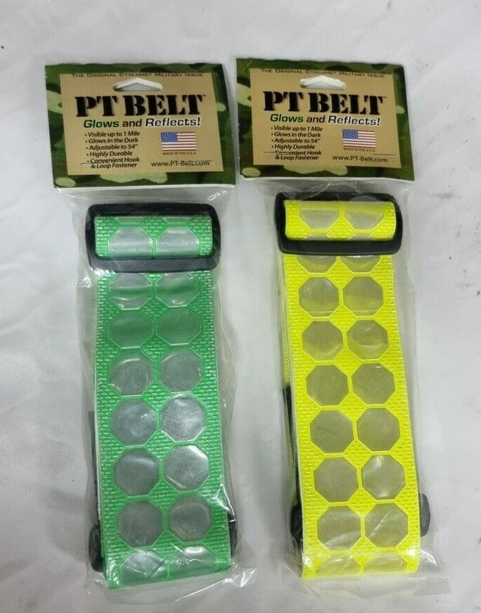 ARMY MILITARY PT BELT CYALUME TECHNOLOGIES REFLECTIVE GLOWING RUNNING BELT X 10