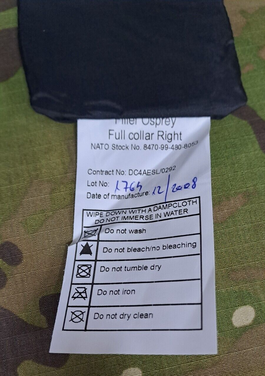 Genuine Army Military Surplus MK2 Osprey Full Collar Filler Plates Black Set