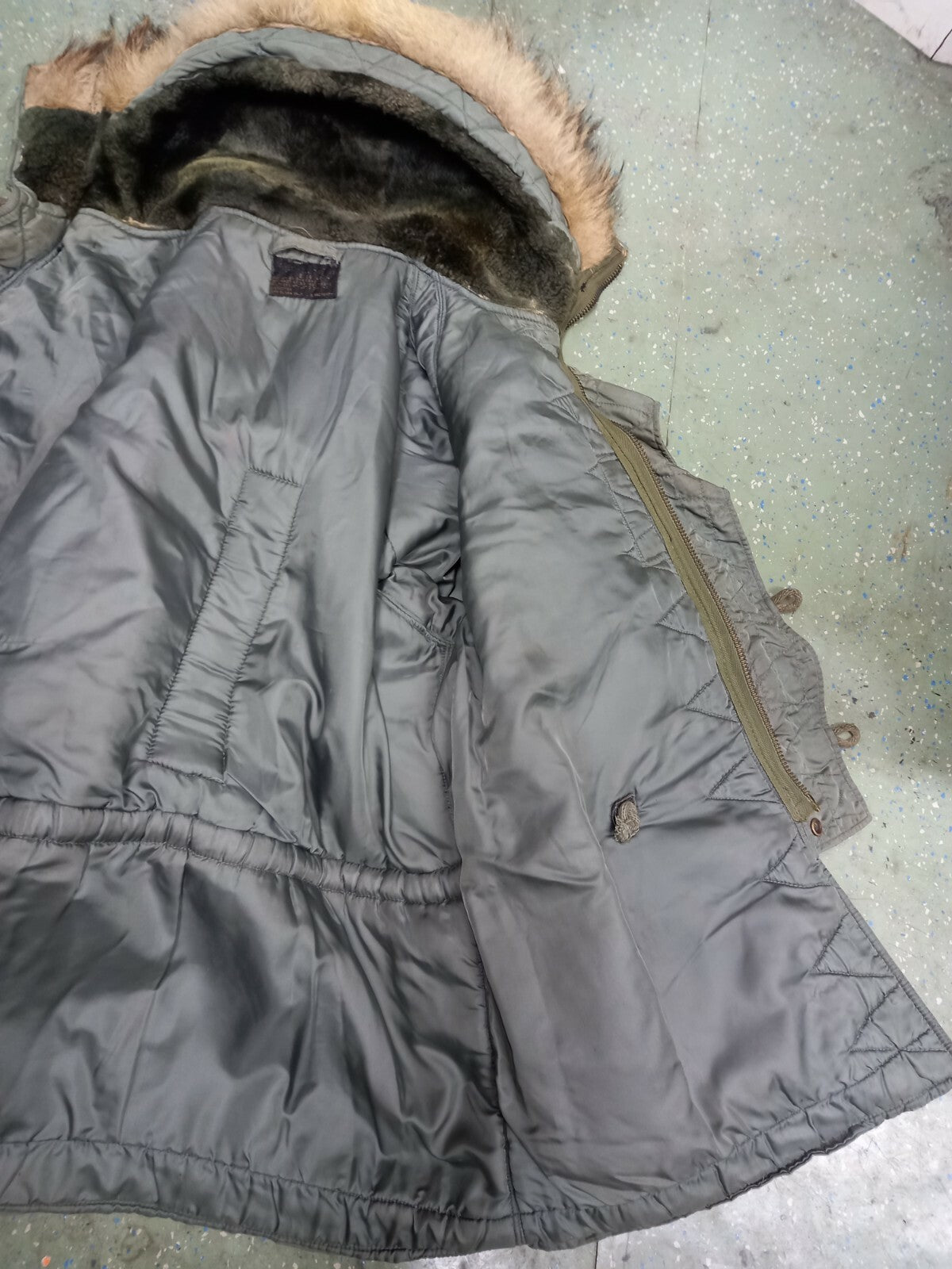 Rare Original Military BUZZ RICKSON'S N-3B Bomber Flight Jacket Sage green