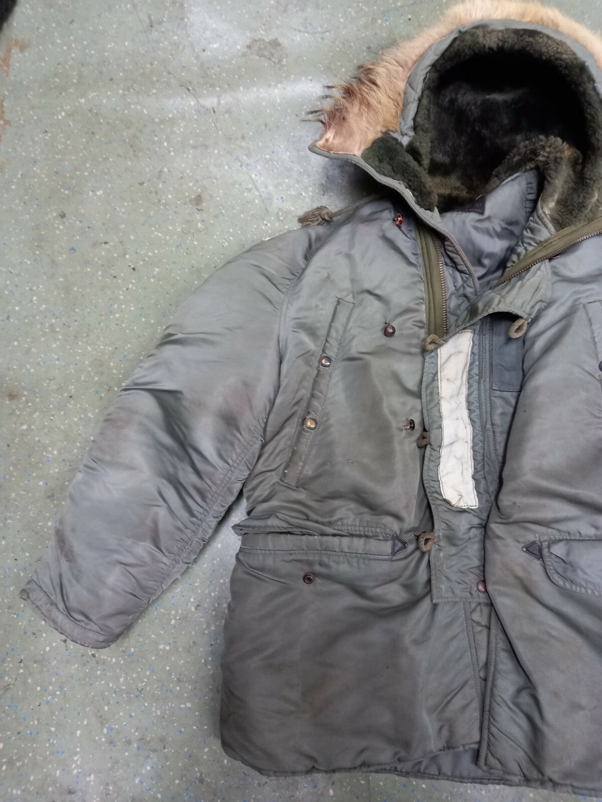 Rare Original Military BUZZ RICKSON'S N-3B Bomber Flight Jacket Sage green