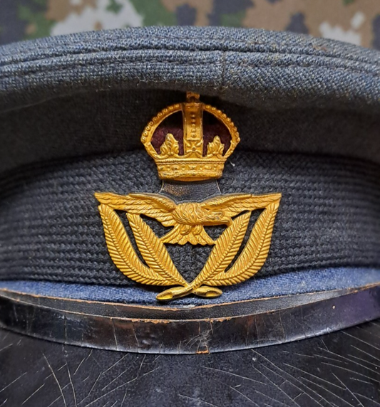 WW2 RAF OFFICERS SERVICE DRESS CAP BRITISH ARMY FIELD WWII MILITARY