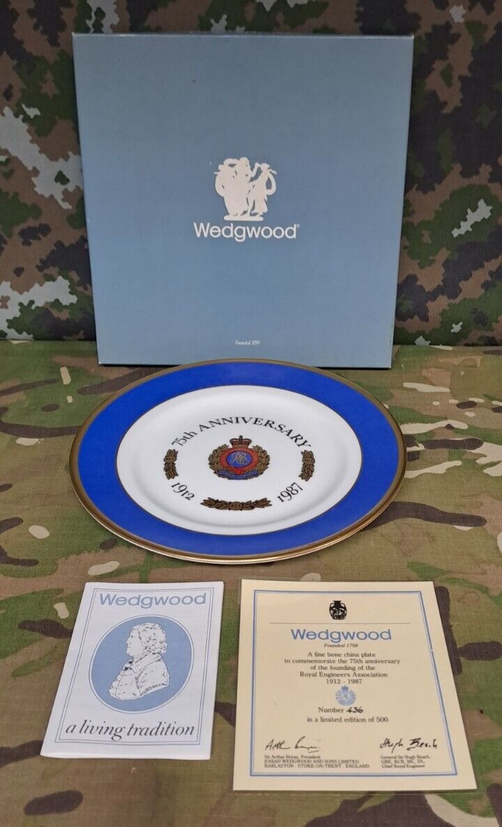 Rare Genuine Wedgewood Plate Royal Engineers Regiment 75th Anniversary