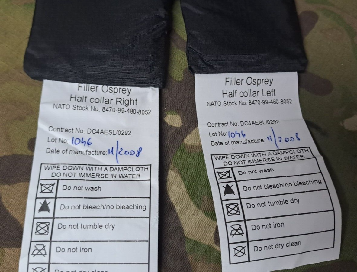 Genuine Army Military Surplus MK2 Osprey Half Collar Filler Plates Black Set
