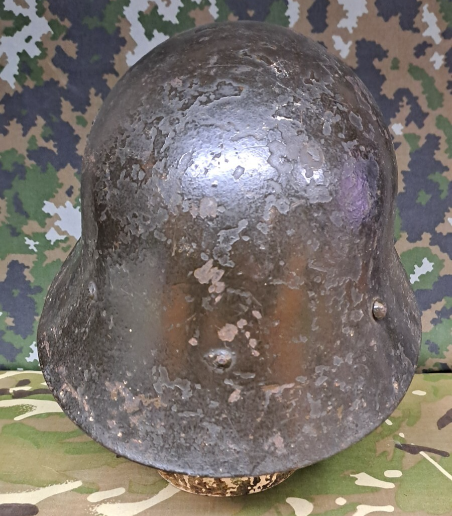Rare Original Spanish Army Military Surplus M1926 Helmet with Badge Holder