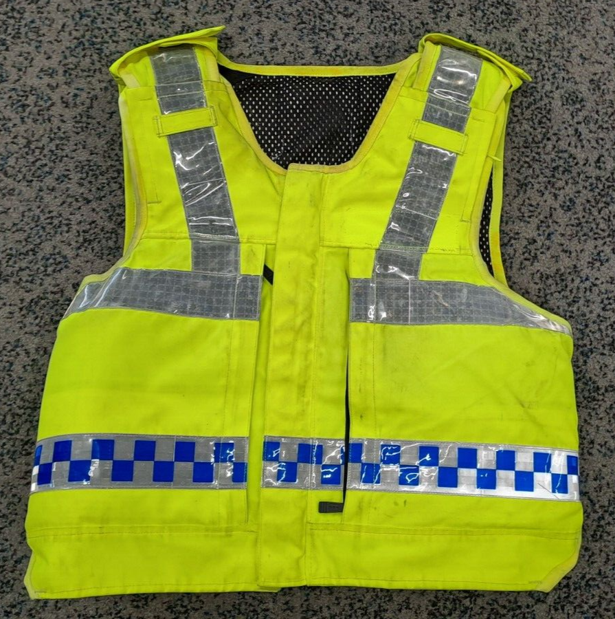 Genuine Ex Police Hawk Protection Body Armour Vest Ballistic Hi Viz - Medium