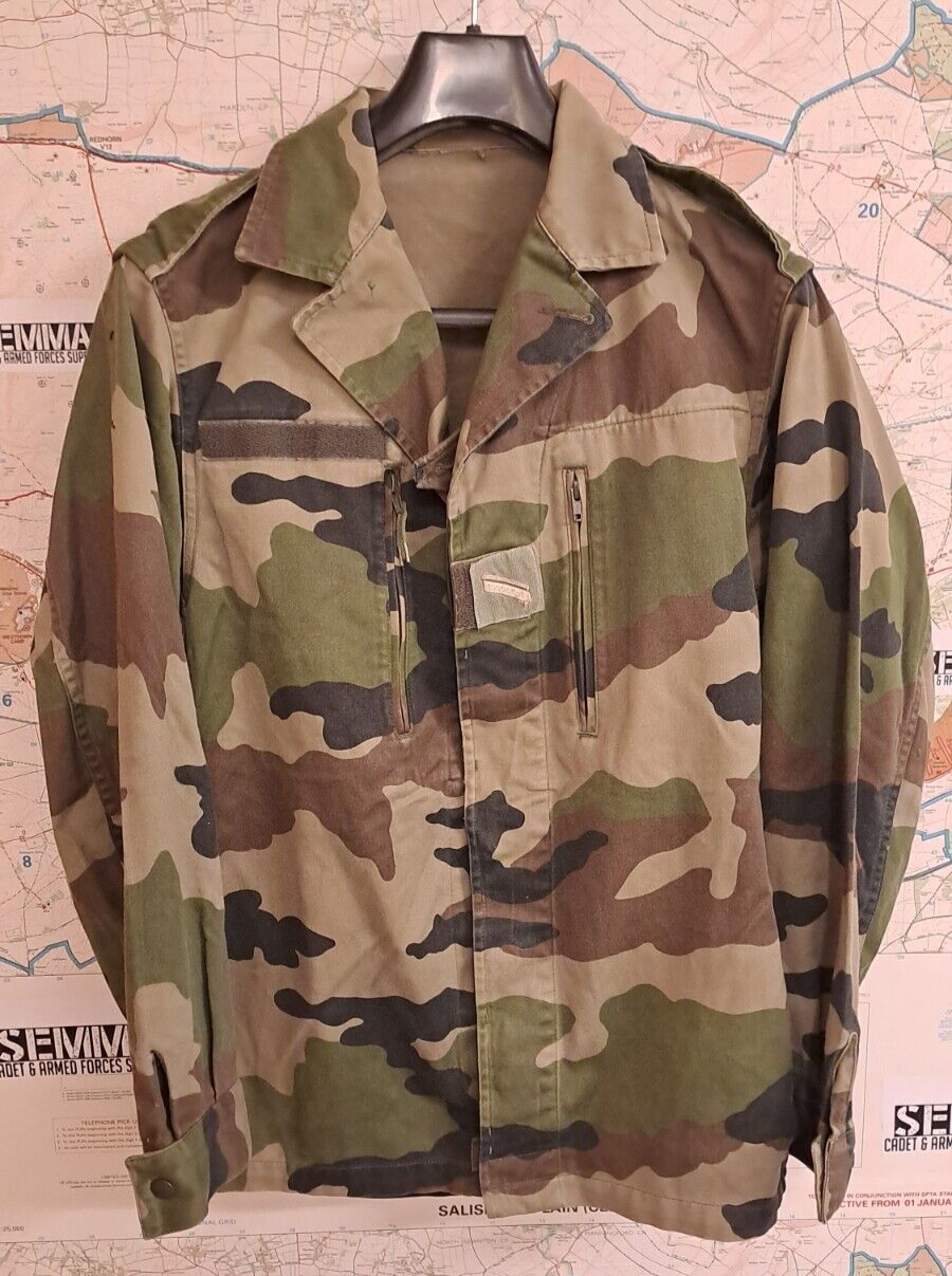 Genuine Vintage French Camouflage Combat Jacket Shirt Army Military - M