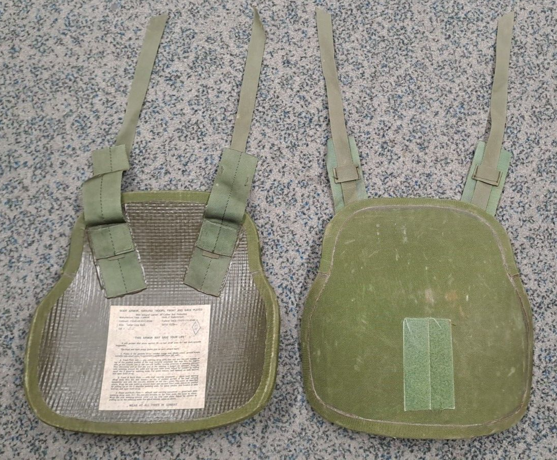Rare US Army Military Vietnam Era Body Variable Armour Ground Troop Plates Set