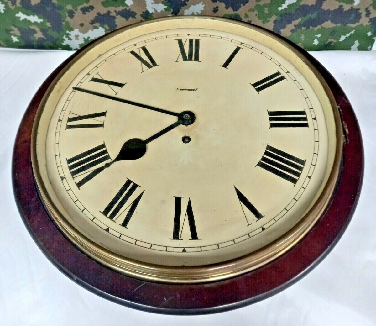 Rare British Army Military Smiths Early Type White Dial Wooden Wall Clock