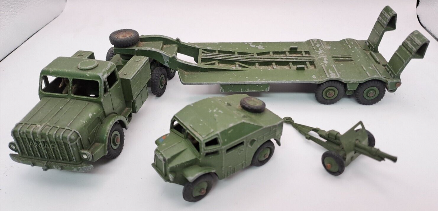 Rare Dinky Toys Thornycroft Antar Truck Artillery Tractor Field Gun Set Bundle