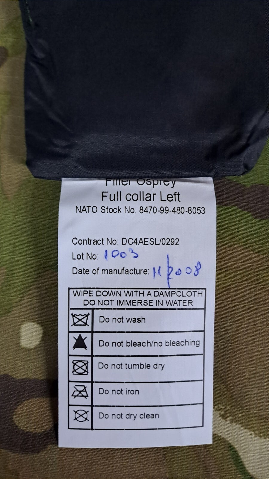 Genuine Army Military Surplus MK2 Osprey Full Collar Filler Plates Black Set