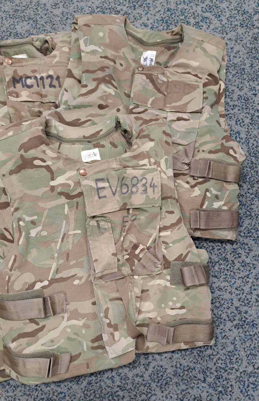 5 X British Army Flak Jackets Soft Combat Body Armour British Army MTP Bundle