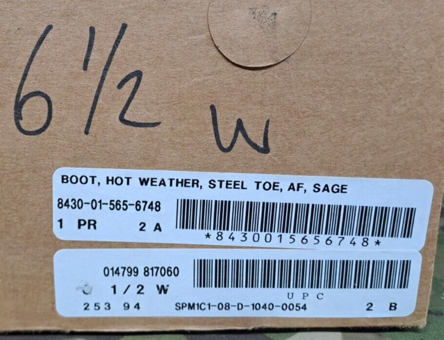 Thorogood Sage Green Tan Boots US Military issue Steel Toe Vibram Sole Boots 6.5