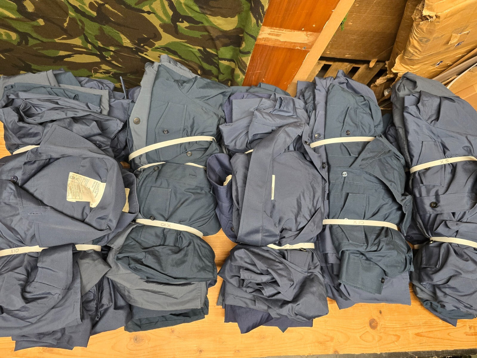 Wholesale Joblot Military RAF Issue Long Sleeve Mid Blue Working Dress Shirt x50
