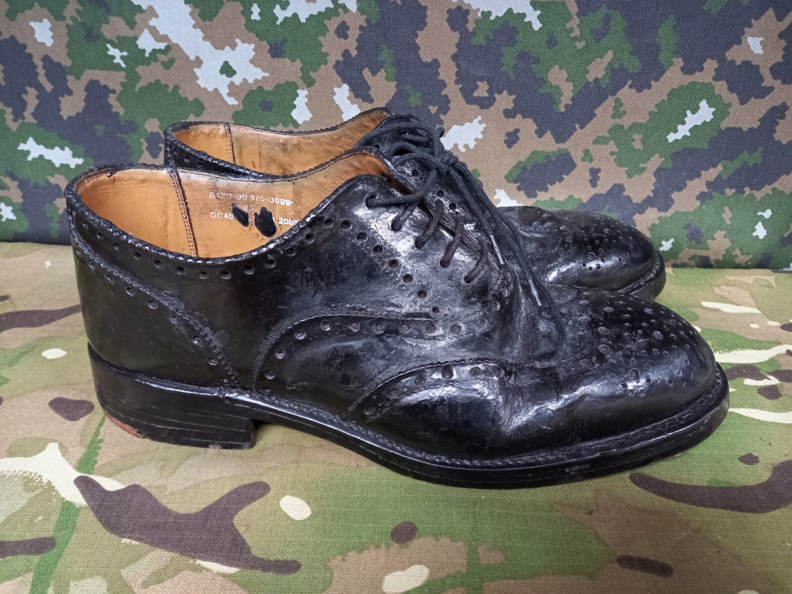 Genuine British Army Highland Issue Service Dress Shoes Brogues / Blakeys - 8 S