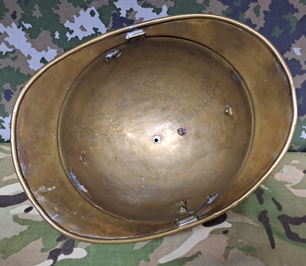 Original Antique FRENCH SAPEURS POMPIERS FIREMAN’S HELMET Osselle Fire Service