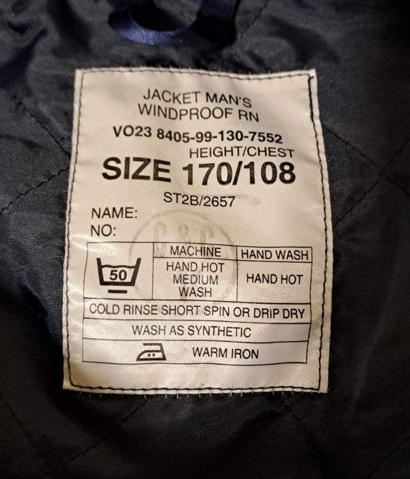 RN WINDPROOF JACKET Smock Navy Blue British Military Vintage RN - 170/108