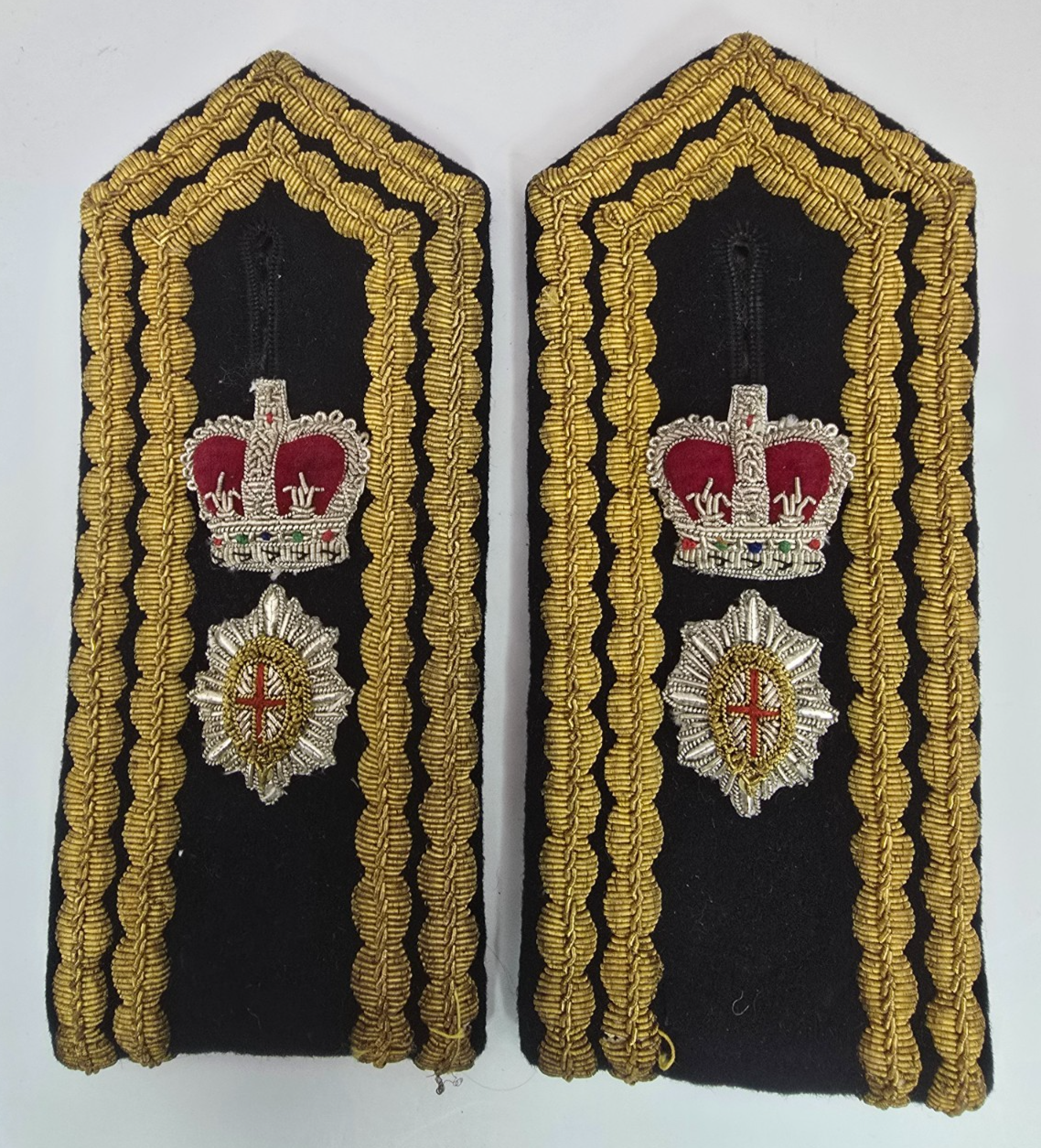 Vintage Genuine British Army Military Coldstream Guards Epaulettes Embroidered