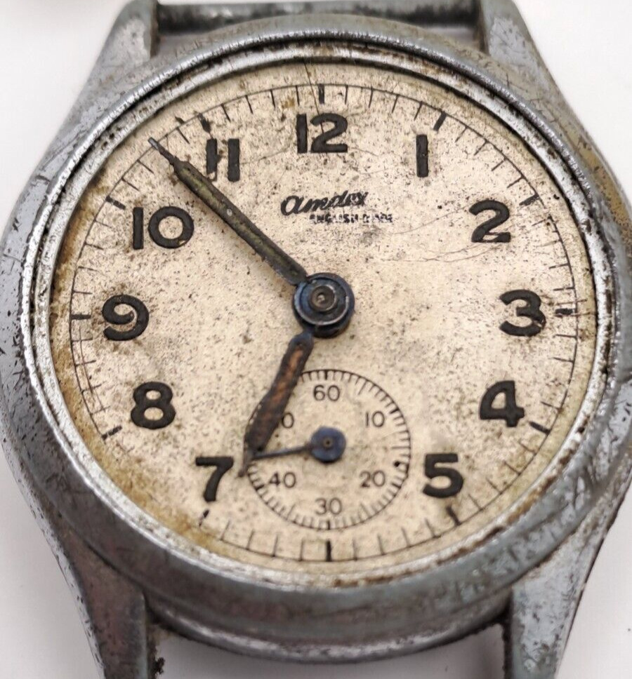 Antique Vintage Rare Amdex English Made Mechanical Wristwatch Timepiece