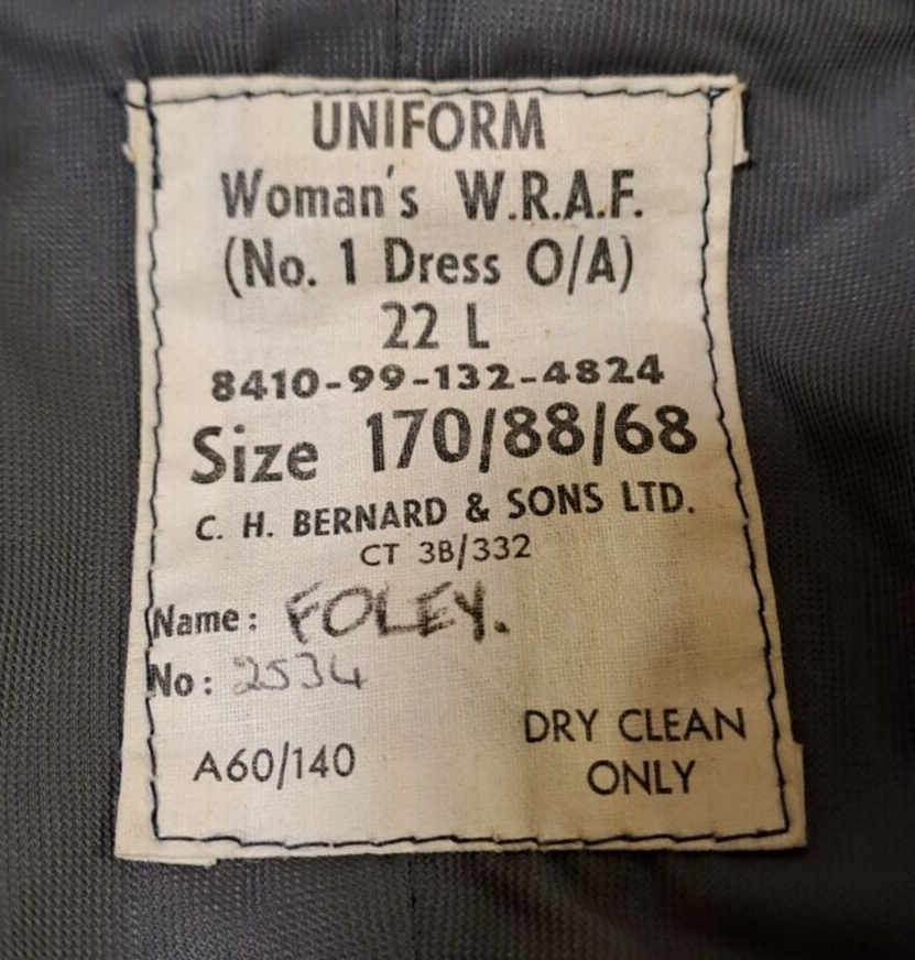 RAF WRAF ROYAL AIR FORCE SURPLUS No1 DRESS JACKET TUNIC MILITARY SURPLUS - 170