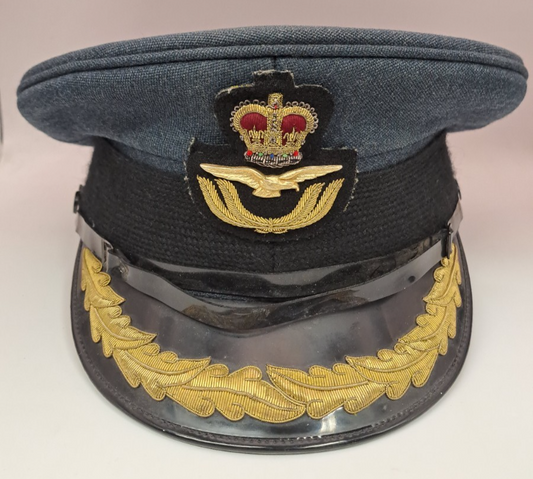 RAF MENS GROUP CAPTAIN CAP WITH BADGE GENUINE RAF MILITARY ISSUE SIZE 57CM