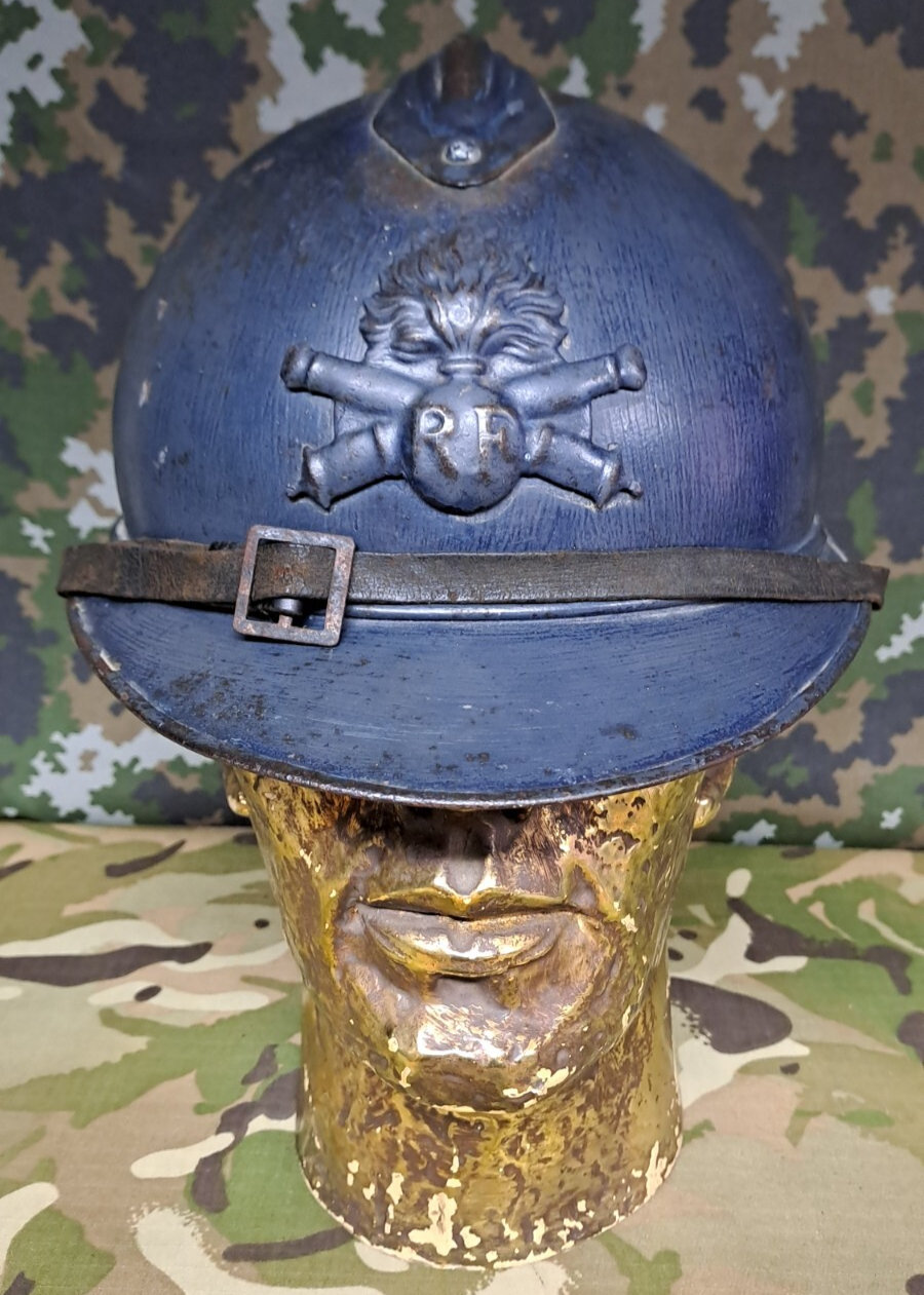 Original WW1 French Army M15 Model Adrian Helmet - Complete with Liner & Strap