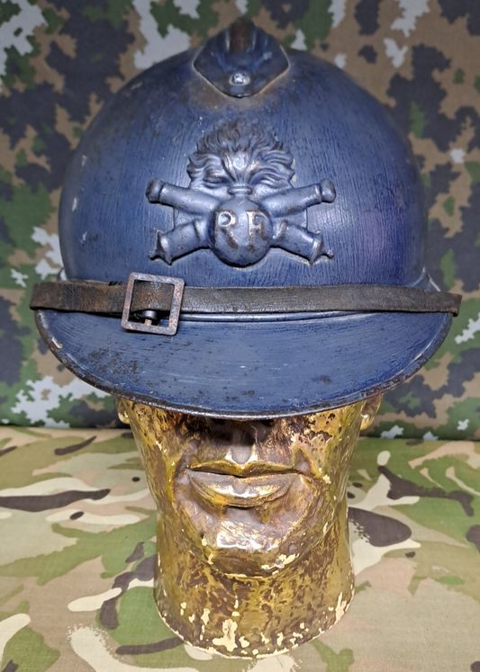 Original WW1 French Army M15 Model Adrian Helmet - Complete with Liner & Strap