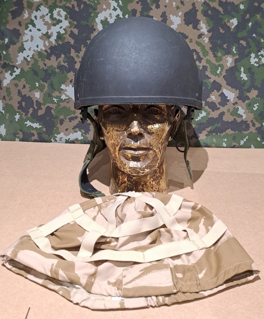 British Army Military MK6A Ballistic Kev Lar Combat Helmet & Desert DPM Cover