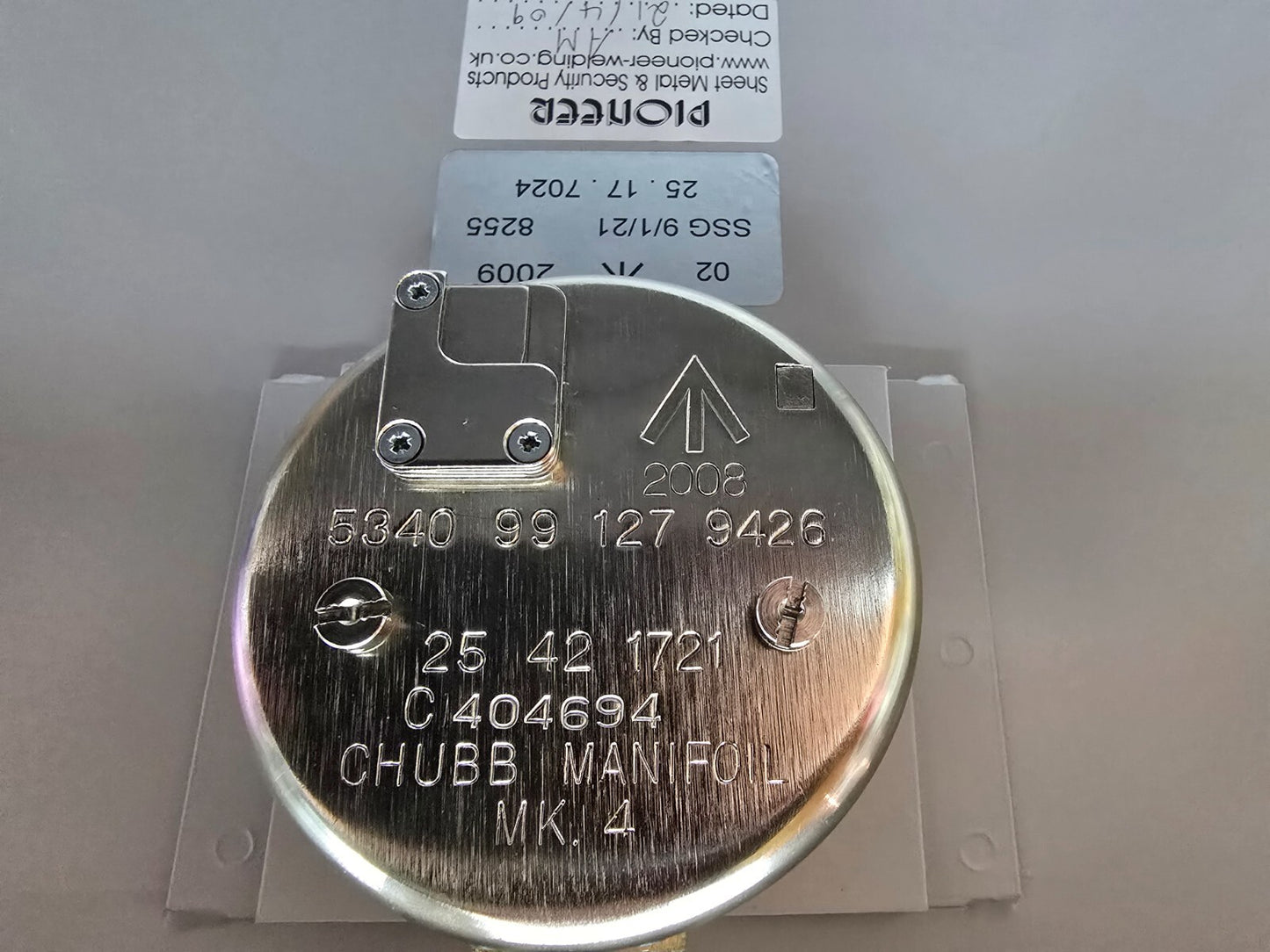 2008 Chubb Manifoil MKIV Safe EX MOD Issue Document Safe Combination Lock Box