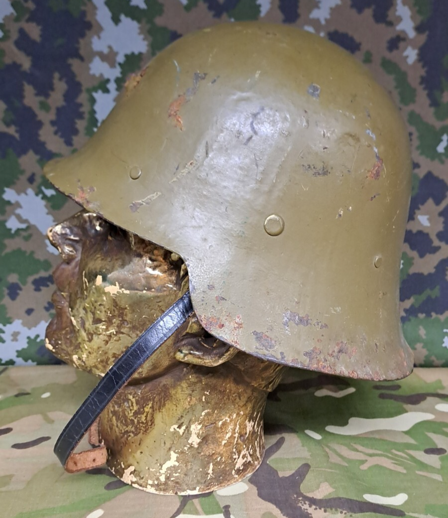 Rare Original Spanish Army Military Surplus M1926 Helmet with Badge Holder