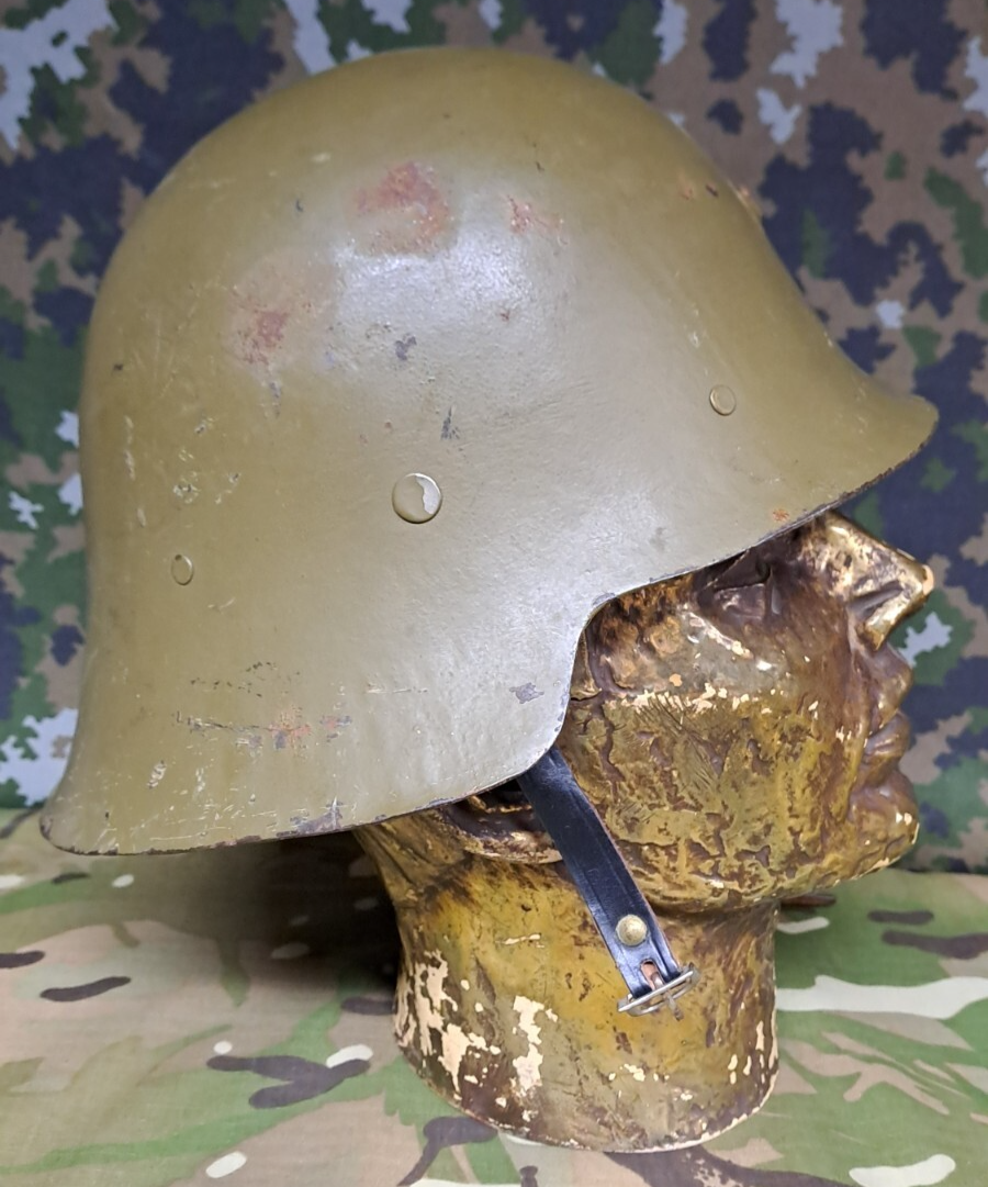 Rare Original Spanish Army Military Surplus M1926 Helmet with Badge Holder