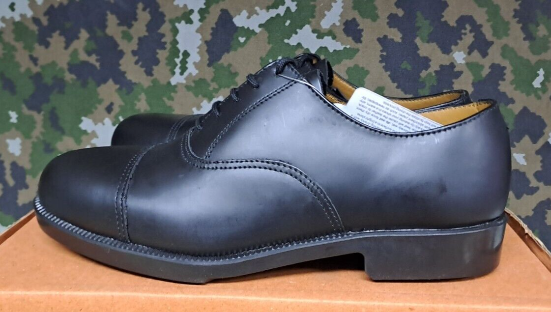 NEW Genuine British Army Issue Black Leather Mens Service Shoes w Toe Caps - 6