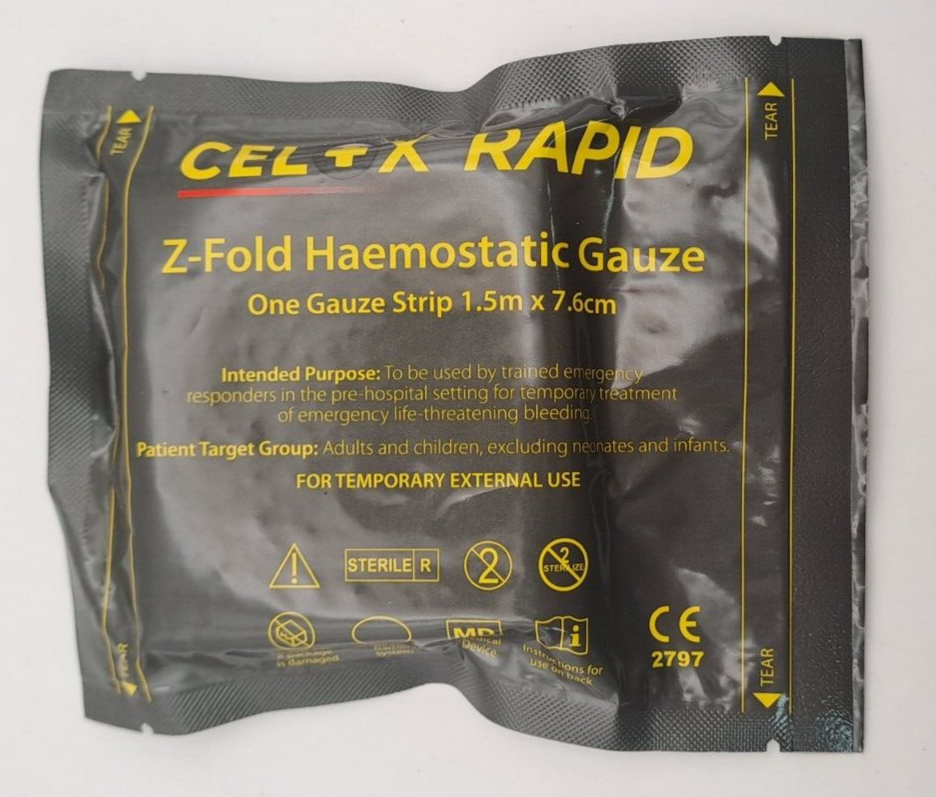 New Celox Rapid Z-Fold Gauze 1.5m IFAK Quikclot Bandage Exp - 2027 Medic