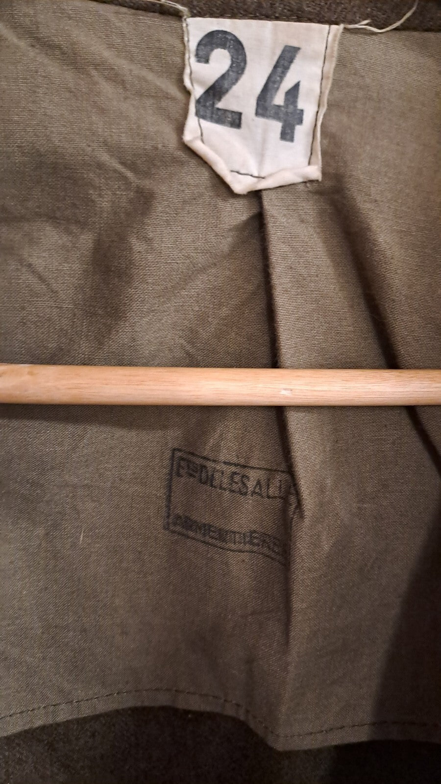 Vintage French Army Military Surplus Wool Jacket Tunic Battledress
