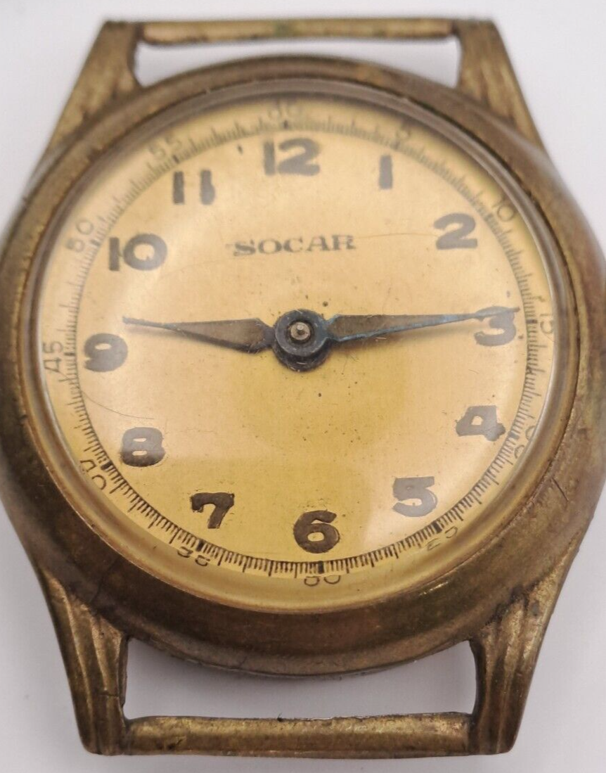 Antique Vintage Rare Socar Mechanical Wristwatch Timepiece