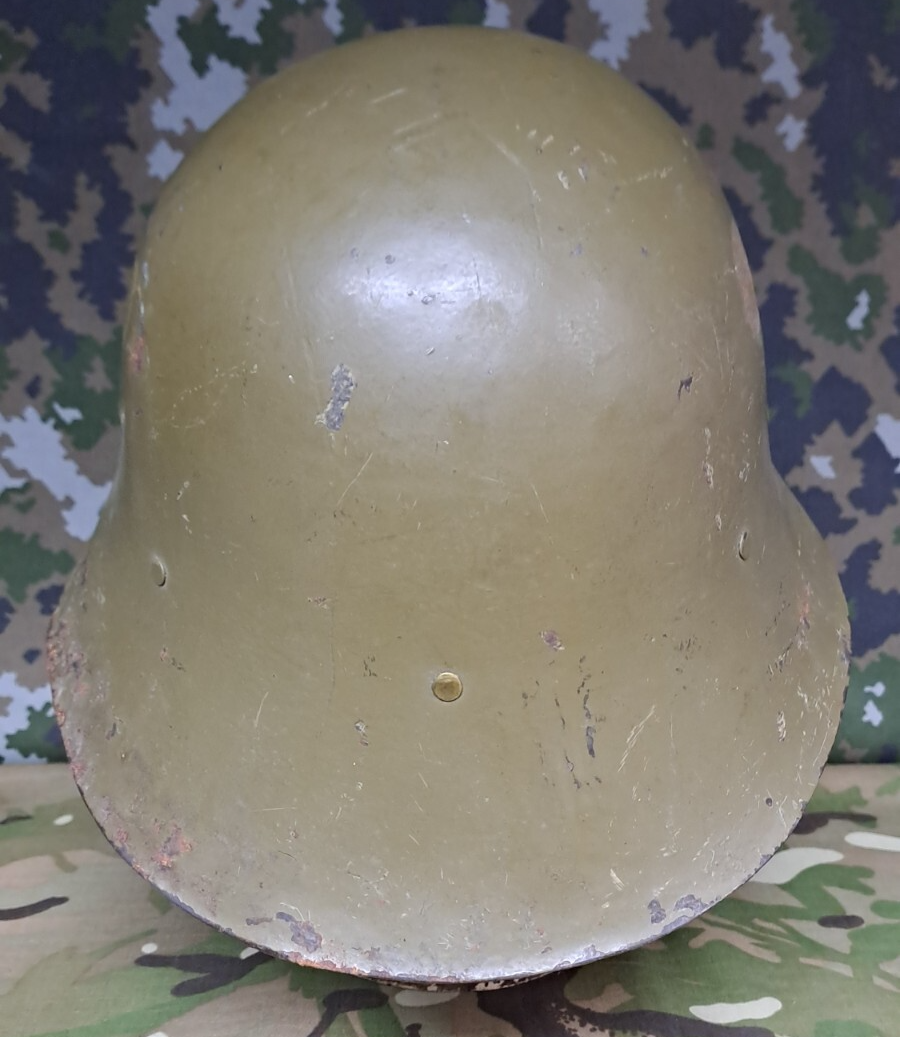 Rare Original Spanish Army Military Surplus M1926 Helmet with Badge Holder