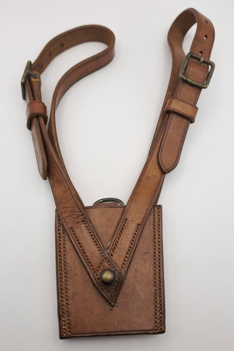 Original WW2 British Army Officer Leather Sam Browne Sword Frog Dated 35