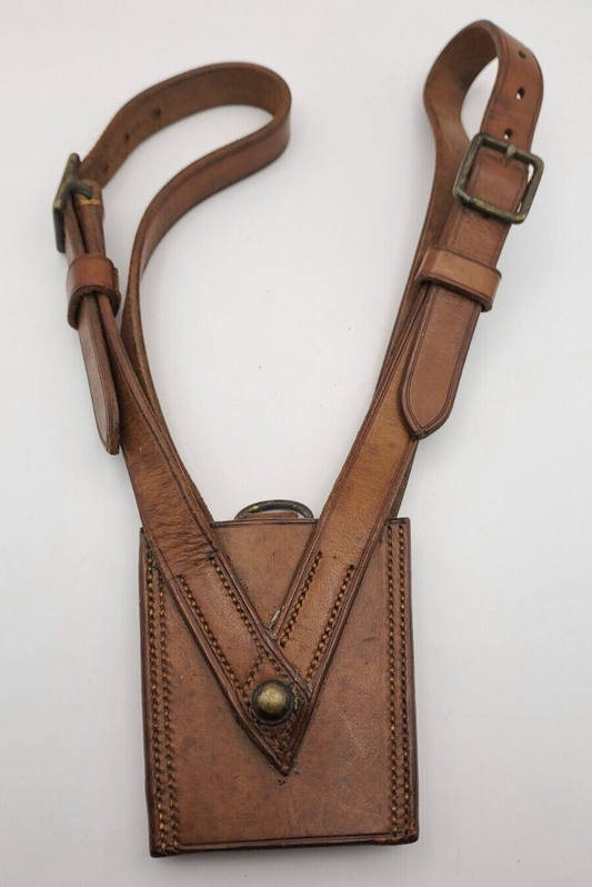 Original WW2 British Army Officer Leather Sam Browne Sword Frog Dated 35