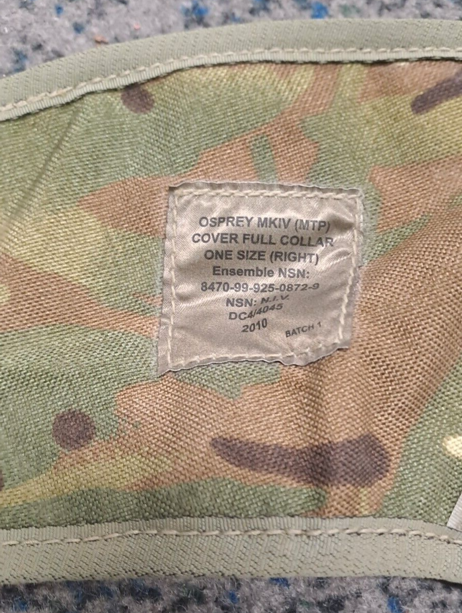 Genuine British Army Military SAS Full Collar MTP with Ballistic Filler Osprey