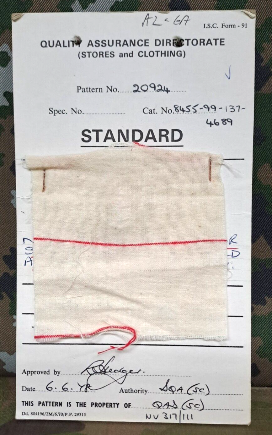 Genuine Vintage British Army Inspectorate of Stores Metal Badge Sample Card 1978