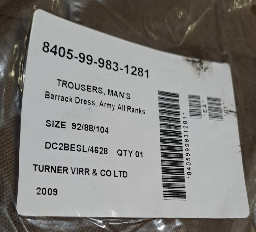 NEW Brown Trousers NO2 FAD Officers Barrack Dress Genuine British Army Mens