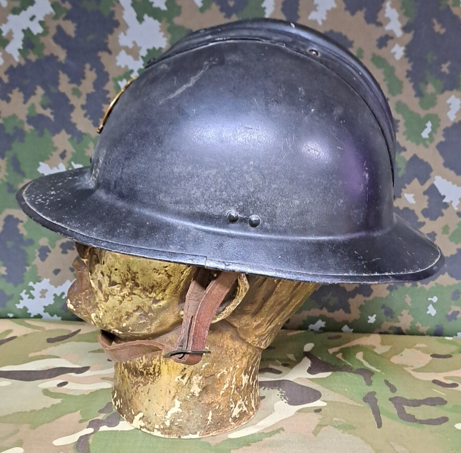 Original Belgian WWII Civilian Defense German Occupation Adrian M1926 Helmet