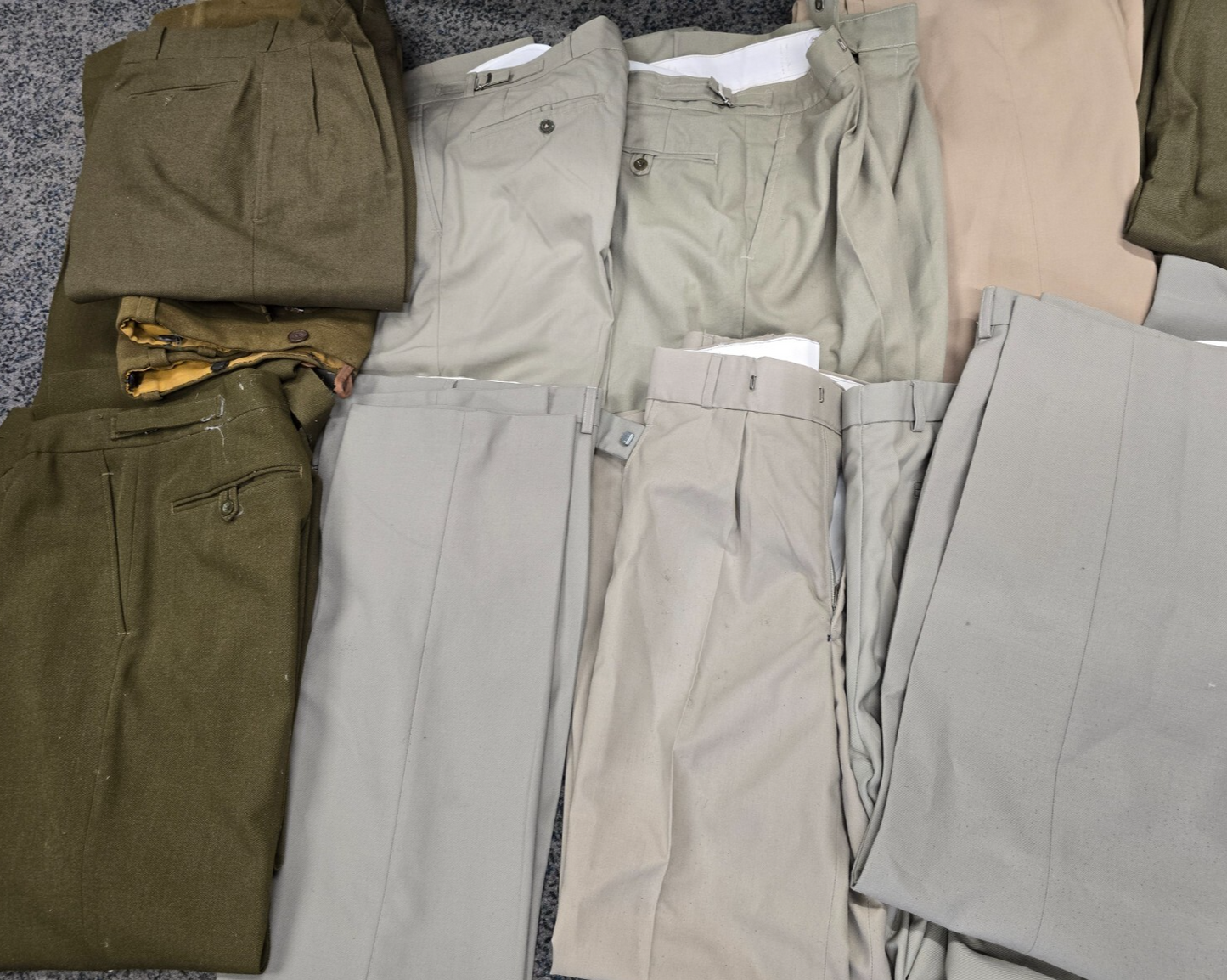 Huge Warehouse Clearout Joblot Vintage Military Uniform Trousers, Tunics, Shirts